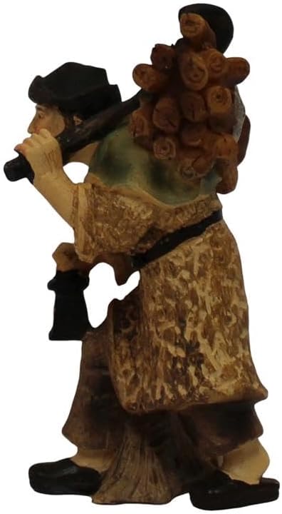 ZICOM Krippenfigur Miniaturfigur Hirte mit Holz und Laterne Höhe 6,7cm handbemalt Polyresin, Modellb