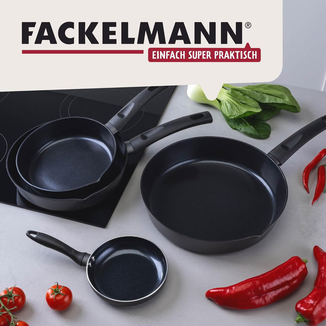 FACKELMANN Pfannenset Highrise 2-tlg Ø 24/28 cm – Antihaft-Bratpfannen aus recyceltem Aluminium, PFA