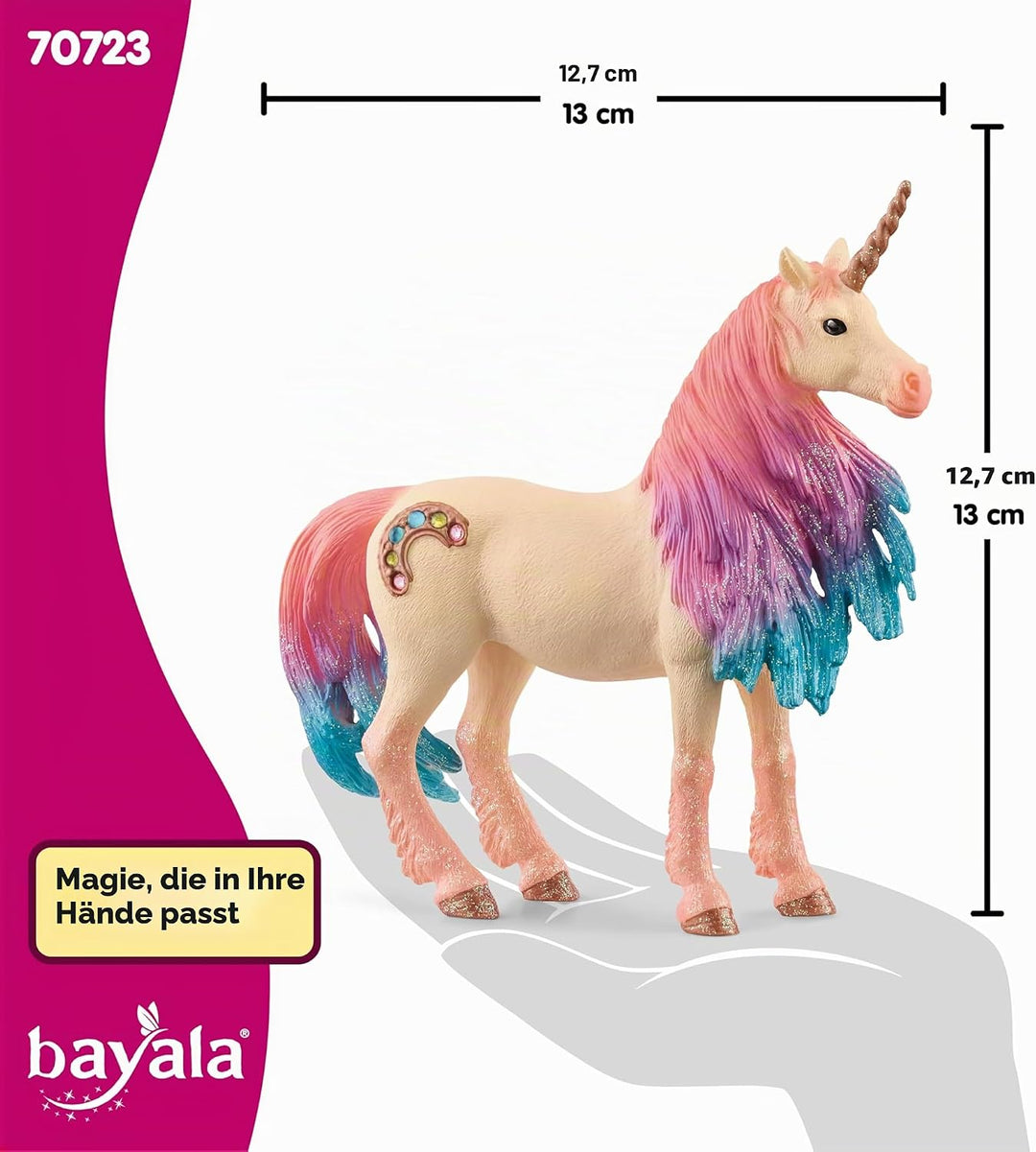 Schleich bayala Mythisch verzierte Marshmallow-Einhorn-Stute Figur – mit glitzernden Details und Str