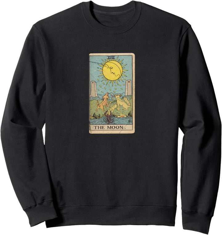 Occult The Moon Tarot Card Gothic Grunge Satan Vintage Sweatshirt