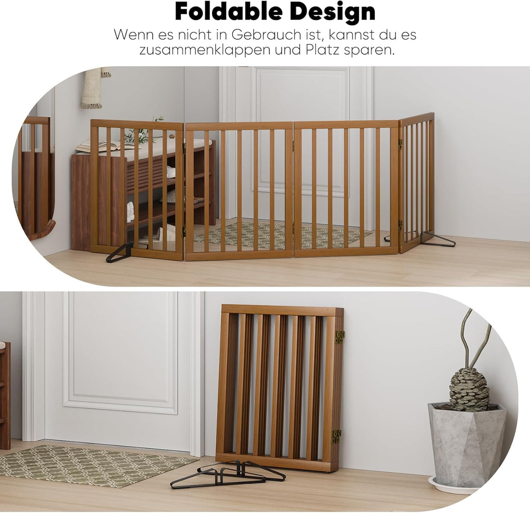 Freistehendes Hundegitter, Faltbares Hundebarriere für Tür,Treppen,Flur,Küche &amp; Schlafzimmer, Freist