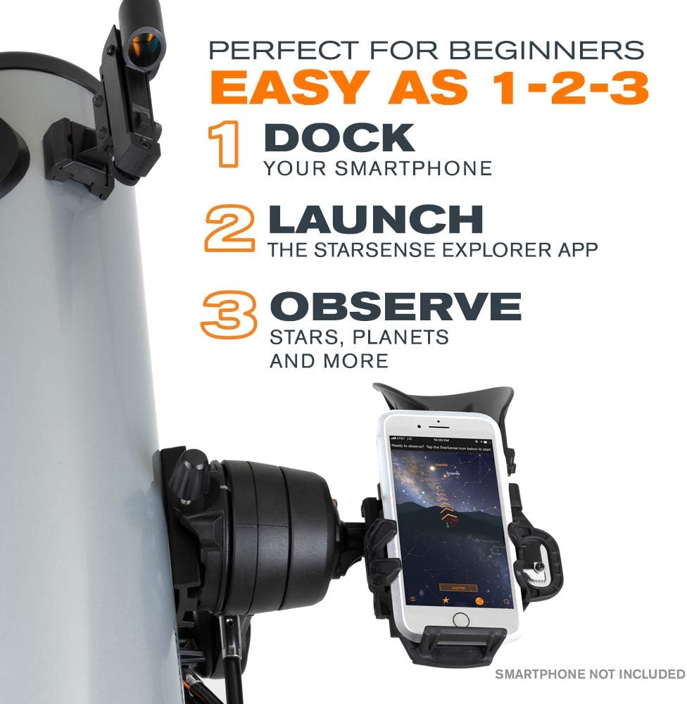 Celestron 22461 StarSense Explore DX 130 Newtonsches Spiegelteleskop mit Smartphone-App-fähiger Tech