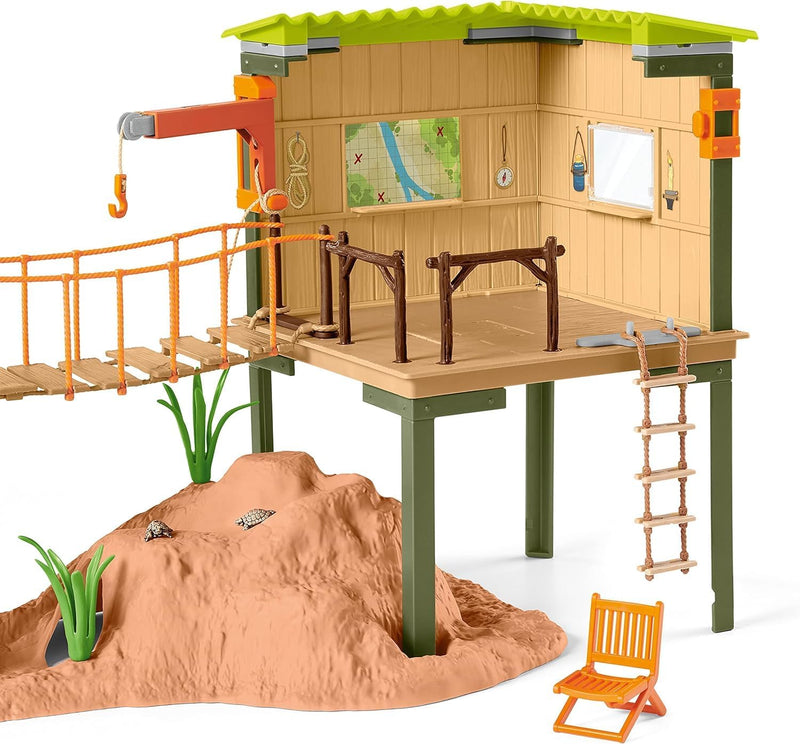 schleich 42507 Wild Life Abenteuerstation (NatGeo), für Kinder ab 3+ Jahren, WILD LIFE - Spielset ne