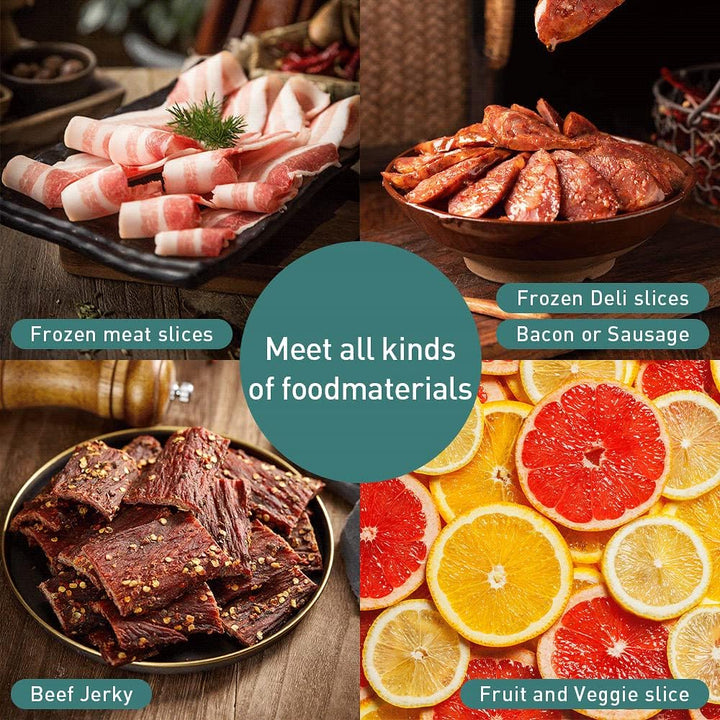 Edelstahl-Lebensmittelschneider, manueller Fleischschneider für Steaks und Lammrollen, ideal für BBQ