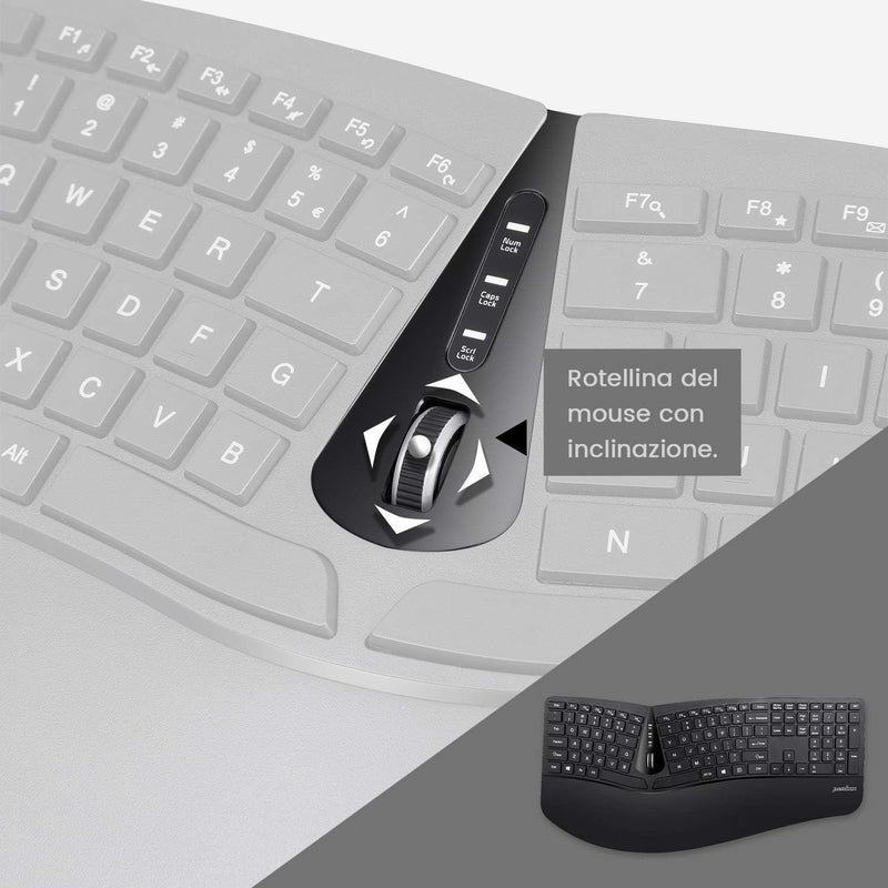 Perixx Periduo, Set, ergonomische Tastatur mit vertikaler Maus. Full-Size Wireless, Full-Size Wirele