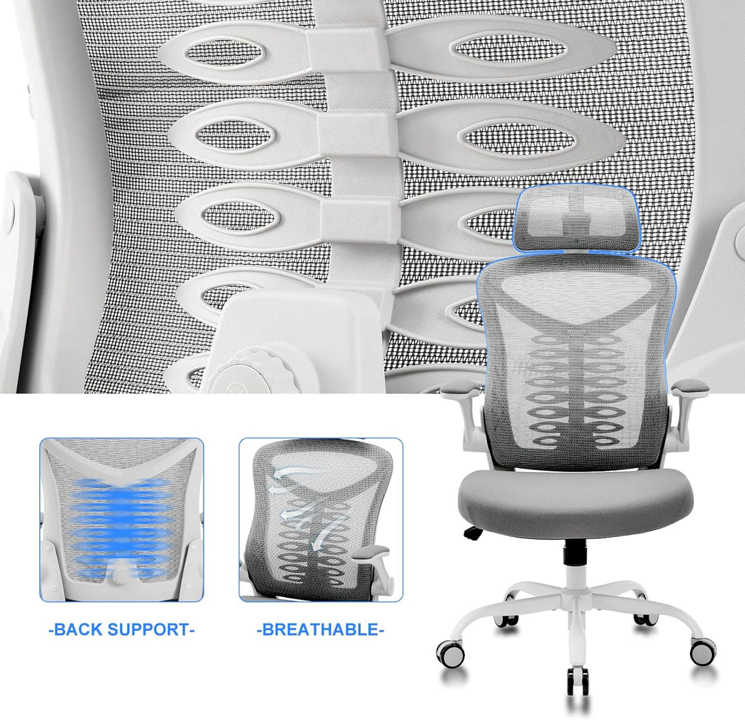 Bürostuhl Ergonomischer Computer-Verstellbarer Schreibtischstuhl, verstellbare Lendenwirbelstütze mi