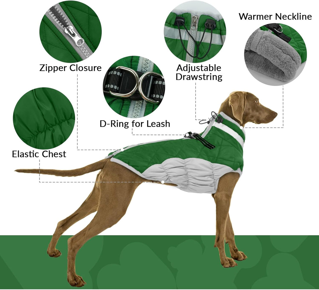 Hundemantel Wasserdicht, Winter Hundejacke Warme Winddichter Anti-Schneeanzug Winter Hundebekleidung