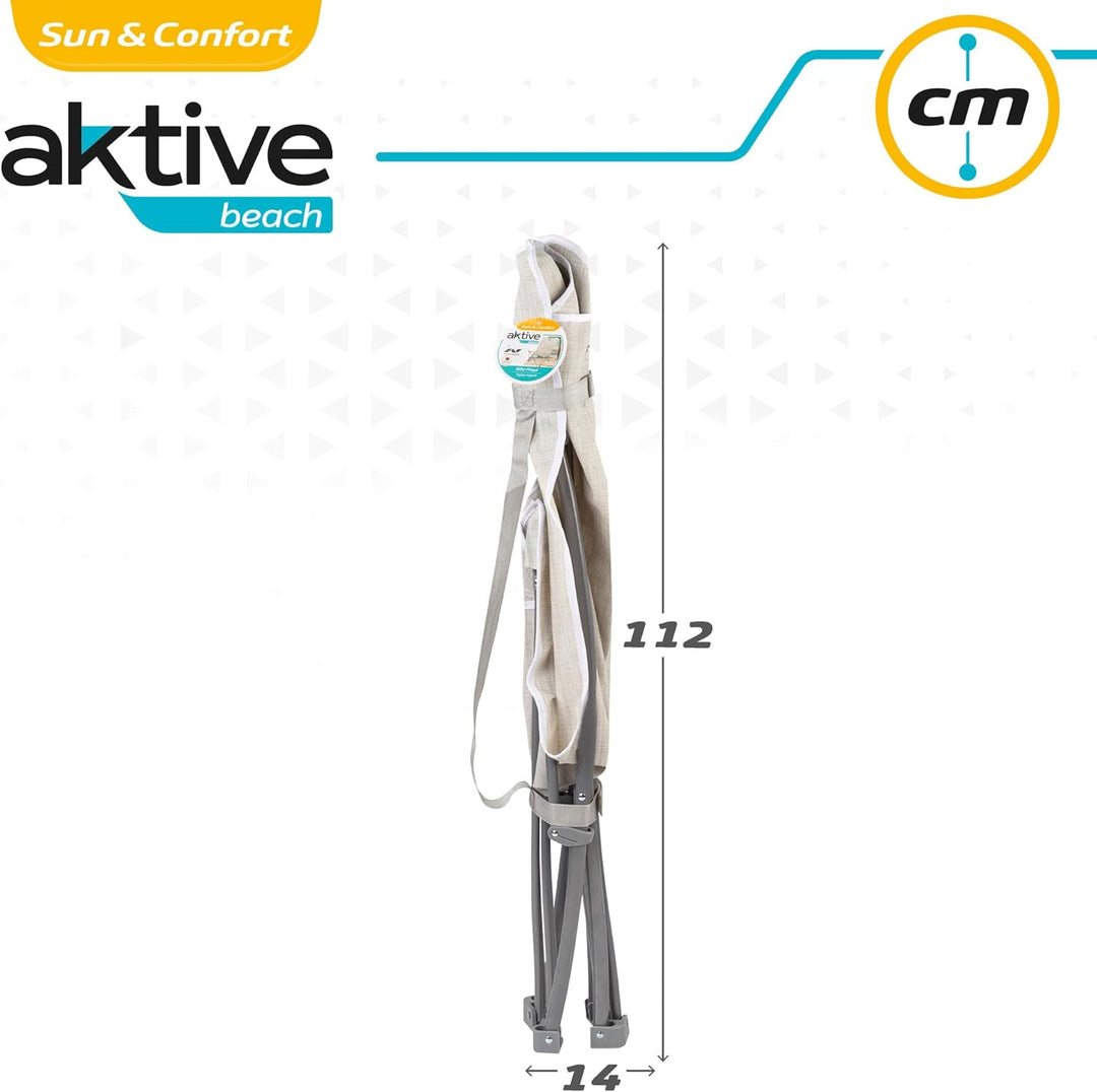 AKTIVE 62638 Strandkorb beige XL mit Schultergurt, Steel + TEXTILENE