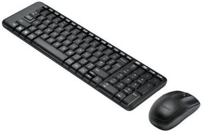 Logitech MK220 Kompaktes, Kabelloses Set mit Tastatur und Maus für Windows, Spanisches QWERTY-Layout