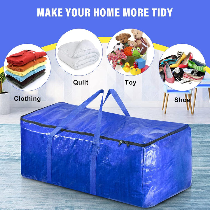 Raweao 85L Starke Umzugstaschen für Kleidung, Wasserdichte Aufbewahrungstasche Gross mit Reissversch