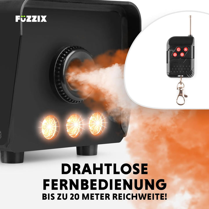 Fuzzix F503L Nebelmaschine mit Flüssigkeit, LED, 1L Nebelfluid, 500 Watt, Fernbedienung, Rauchmaschi
