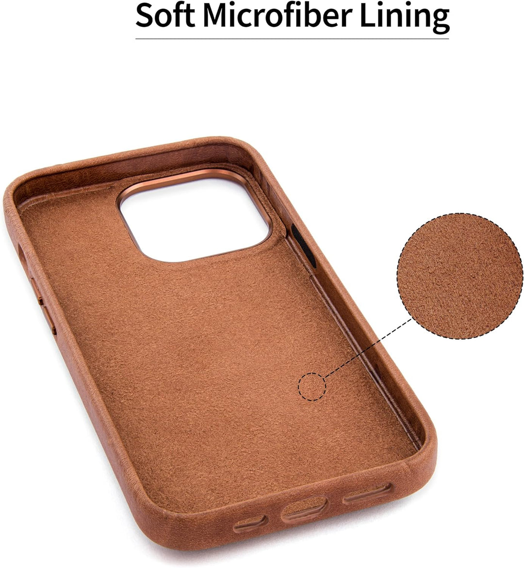 Dockem Echtleder Hülle für iPhone 13 Pro mit Kartenfachen und Integrierter Metallplatte zur Magnetis