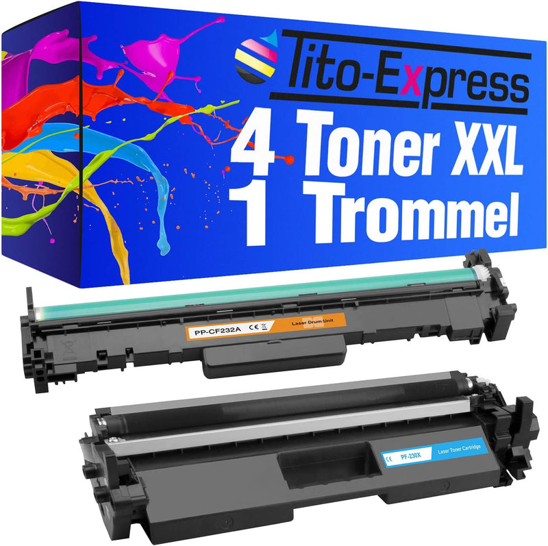 Tito-Express 4 Toner XXL & 1 Trommel für HP CF230X & CF232A | Geeignet für HP Laserjet Pro M203 M203