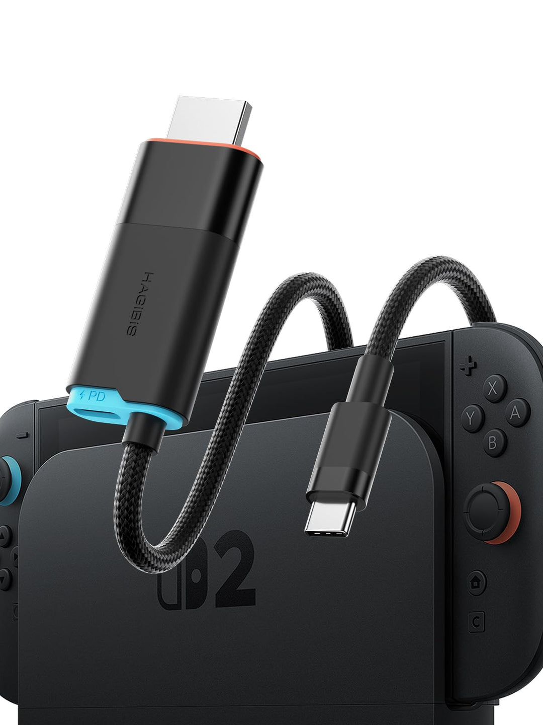 Hagibis Switch2 Dock für Nintendo Switch 1/2 & Switch OLED, USB-C-zu-HDMI-Kabeladapter mit 4K@60Hz,