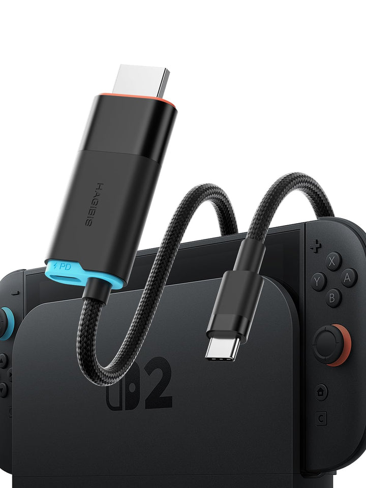 Hagibis Switch2 Dock für Nintendo Switch 1/2 & Switch OLED, USB-C-zu-HDMI-Kabeladapter mit 4K@60Hz,