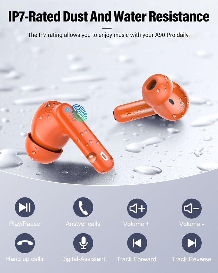 Btootos Bluetooth Kopfhörer, Kopfhörer Kabellos Bluetooth 5.4 Sport In Ear Kopfhörer mit 4 Mikrofon,