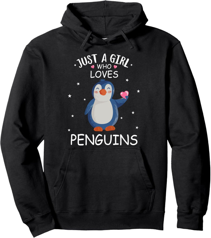 "Just a girl who loves Penguins" Lustiges Kinder Pinguin Pullover Hoodie