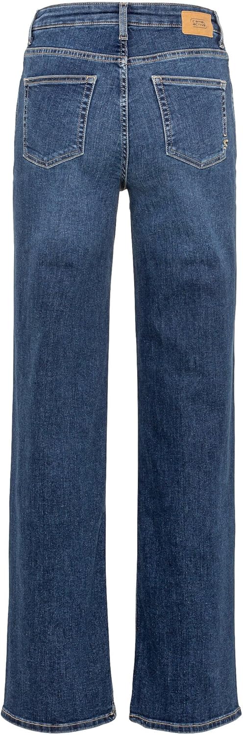 camel active Damen 5-Pocket Jeans mit weiten Hosenbeinen 26W / 32L Blau, 26W / 32L Blau