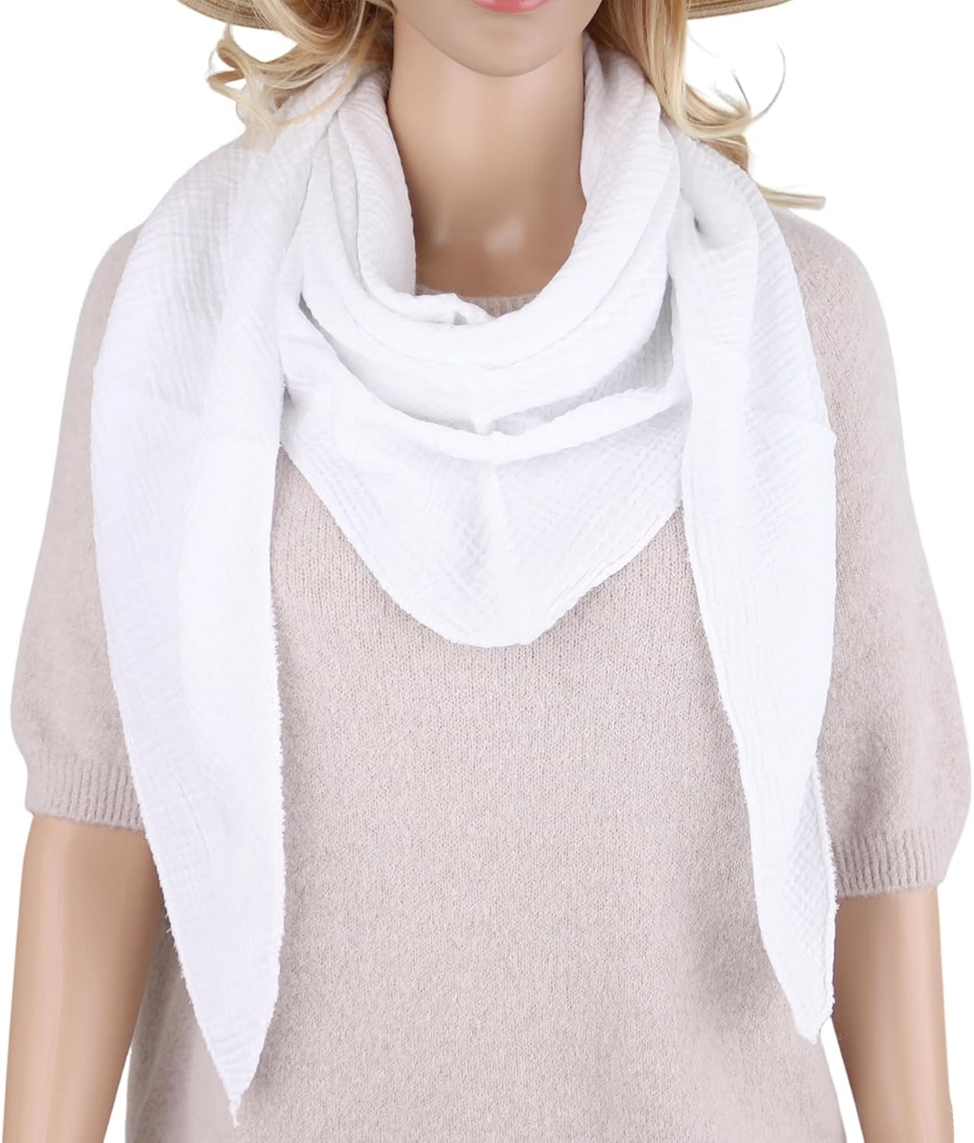 MIRROSI Damen Musselin Halstuch Made in Italy mit Leoprint oder Unifarben – Leichtes Dreieckstuch fü