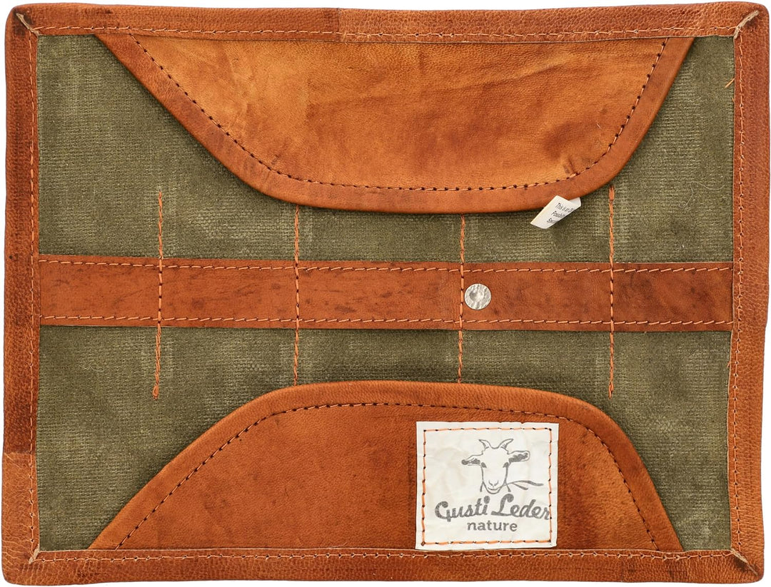 Gusti Federtasche Leder - Robbie Damen und Herren Stifterolle Federtasche Schlamperrolle Stifteetui