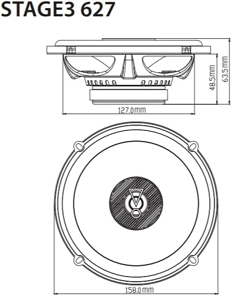 JBL Stage3 627 2-Wege Auto Lautsprecher Set von Harman Kardon - 225 Watt KFZ Autolautsprecher Boxen