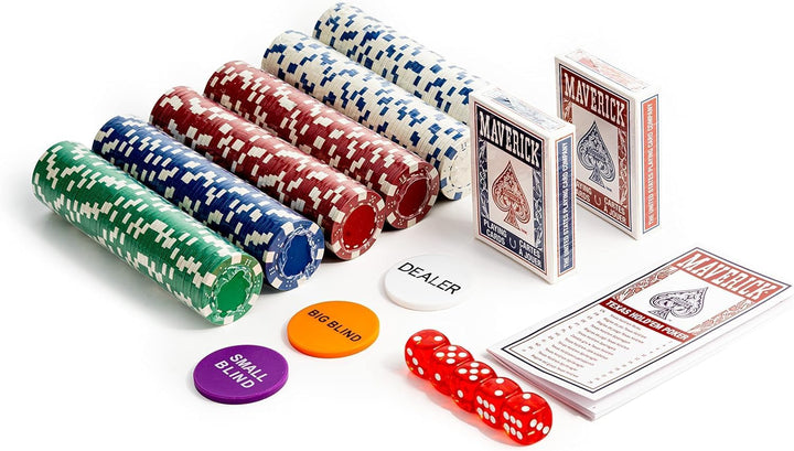 Maverick Grimaud Pokerkoffer mit 300 Chips + 2 Spiele mit 54 Karten, Grau, 130012774
