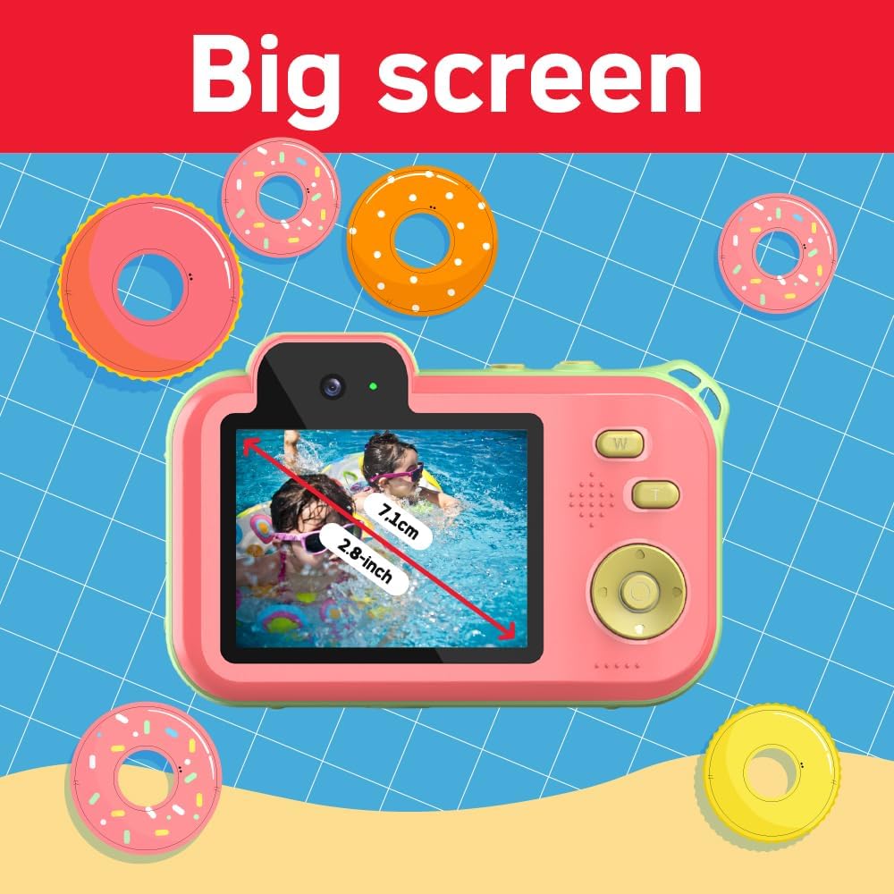 AgfaPhoto Realikids Cam Waterproof 2 – Kinderkamera, wasserdicht, 12 MP, HD-Video, Selfiemodus, Filt