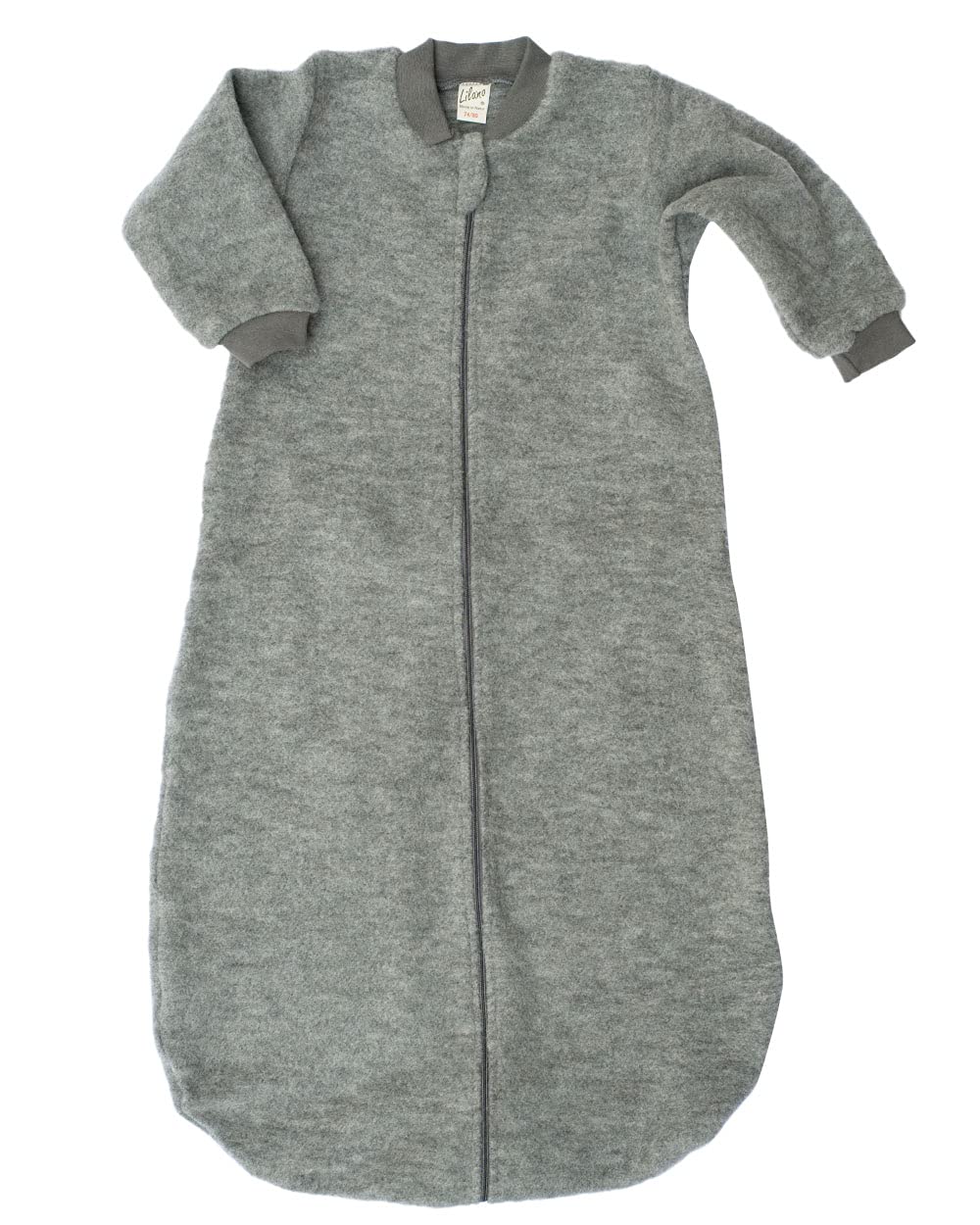 Lilano, Merino Flausch Schlafsack mit Arm, 100% Wolle (kbT) (Grau, 98-104) Grau 98-104, Grau 98-104