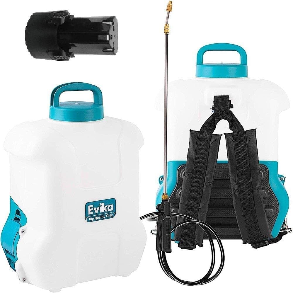 EVIKA Akku Drucksprüher 16 Liter inkl. Li-Ion Batterie und Ladegerät, für Garten/Weingut/Rasen, Rück