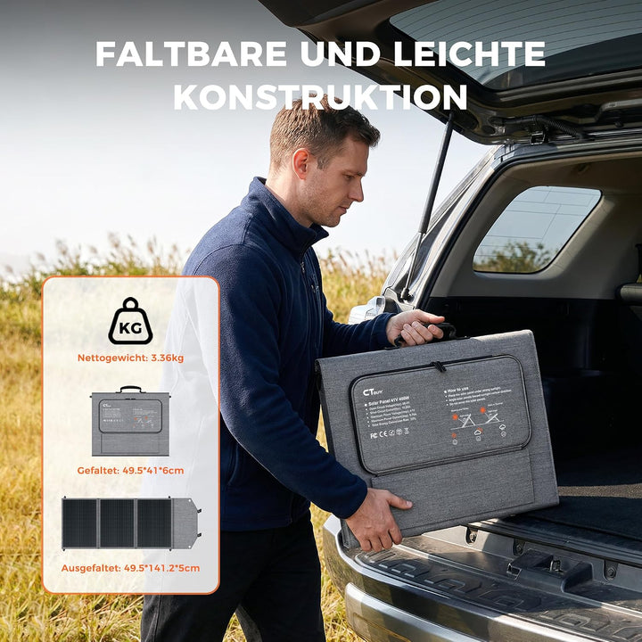 100W Tragbares Solarpanel, IP67 Wasserdichtes Faltbares Solarpanel Kit mit 20V Ausgang, 23.5% Wirkun