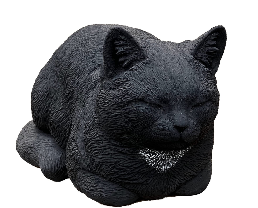 stoneandstyle Steinfigur Katze Träumerle schwarz ca. 36 cm frostfest Steinguss