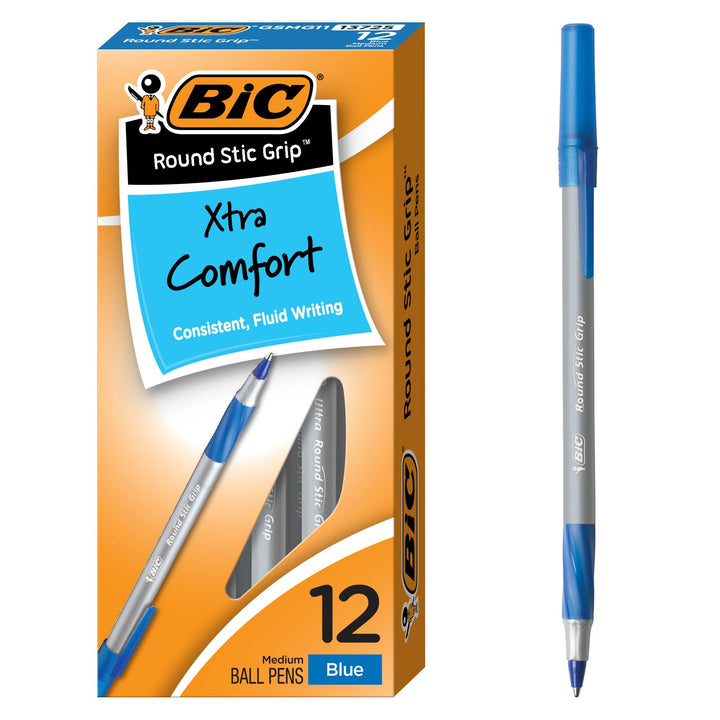 BIC Stic Grip Stifte 12 Count blau