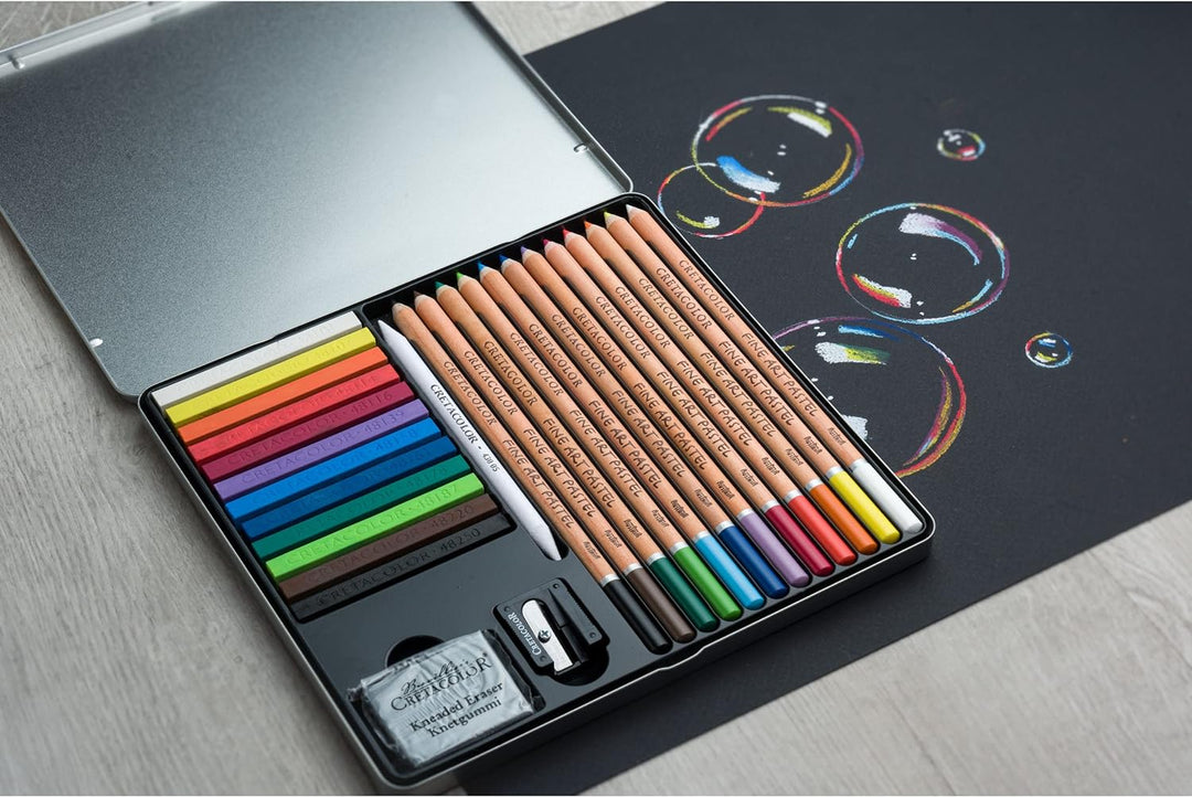 CRETACOLOR Basic Box Pastell-Zeichen-Set, mehrfarbig