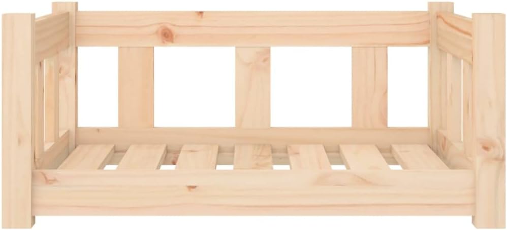 homiuse Hundebett 65,5x50,5x28 cm Massivholz Kiefer Katzenbett Hundekorb Katzenkorb Hundebett Grosse