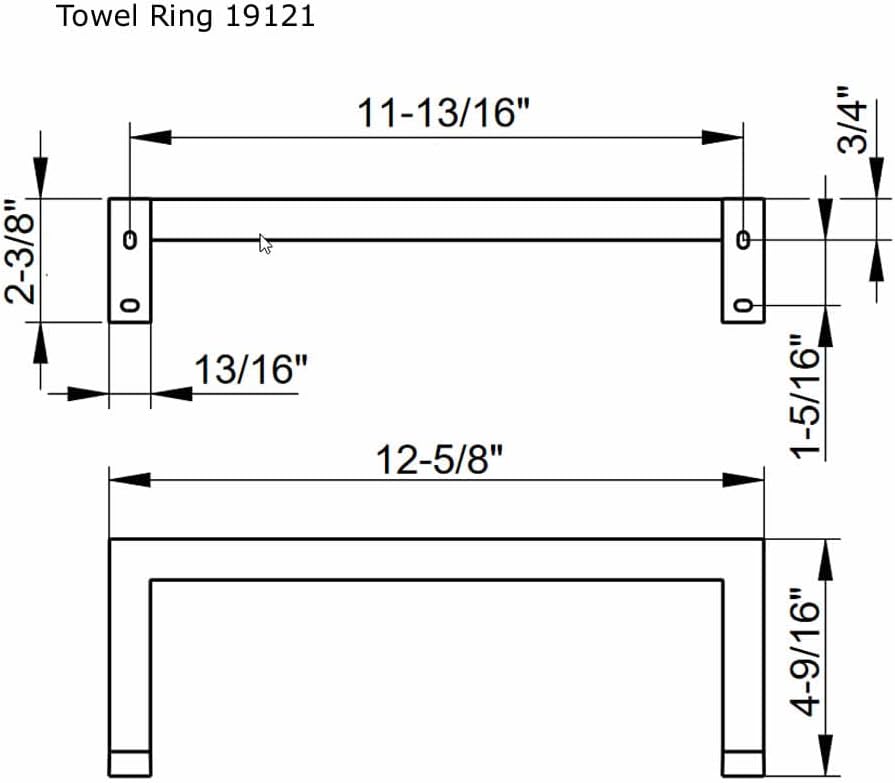 KEUCO Handtuchring aus Metall, Hochglanz-verchromt, 32cm breit, eckig, für Badezimmer und Gäste-Toil