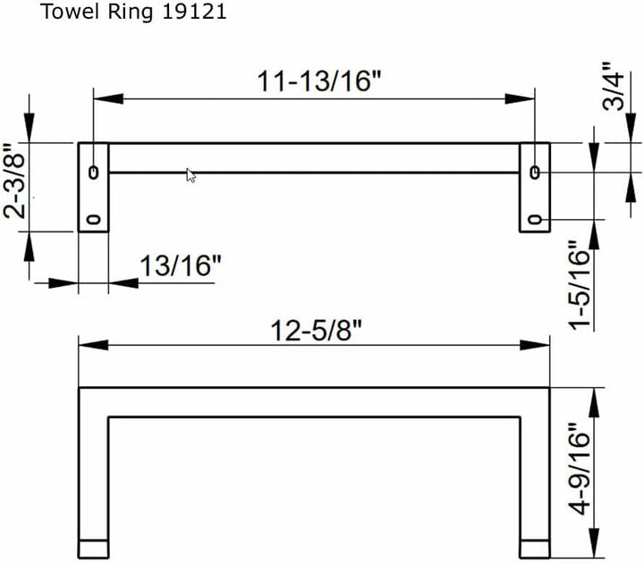 KEUCO Handtuchring aus Metall, Hochglanz-verchromt, 32cm breit, eckig, für Badezimmer und Gäste-Toil
