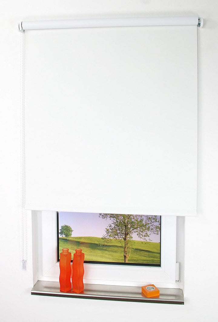 Liedeco Verdunklungsrollo, 62 x 180 cm, unifarben, Schwarz, weiss, 062 X 180 cm Weiss 062 X 180 cm,