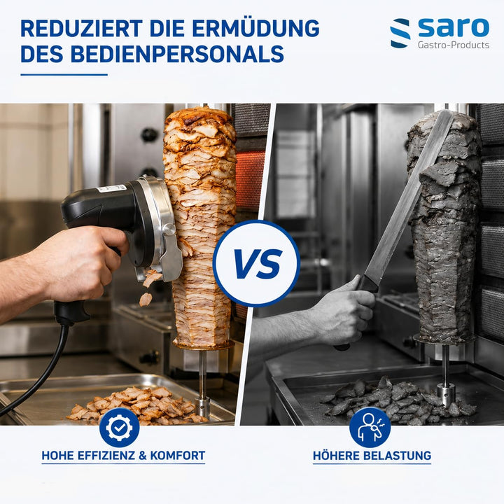 Saro 418-1020 ED 100 elektrisches Profi Schneidemesser für Döner und Gyros,