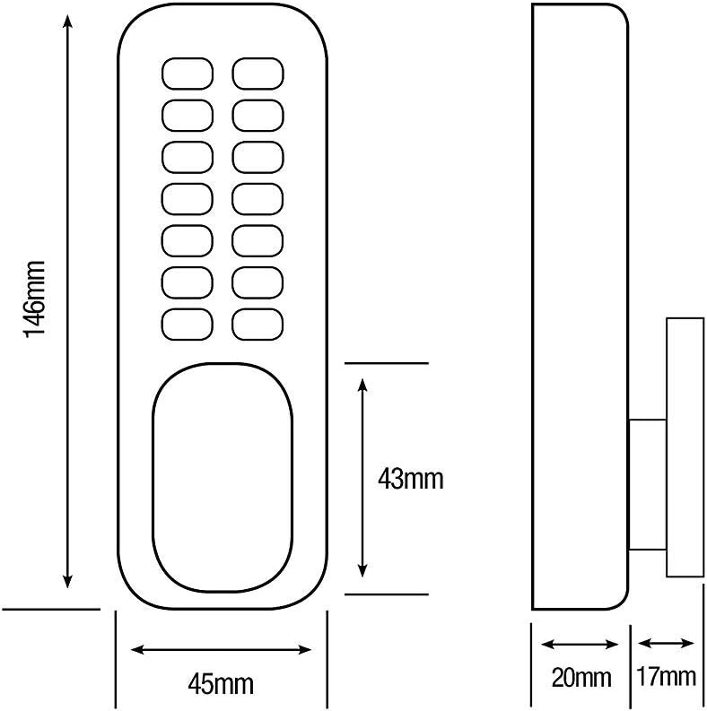 YALE Pdl02sc Push Button Türschloss Chrome Finish Mit Öffnungsklemmfunktion, Mit Öffnungsklemmfunkti