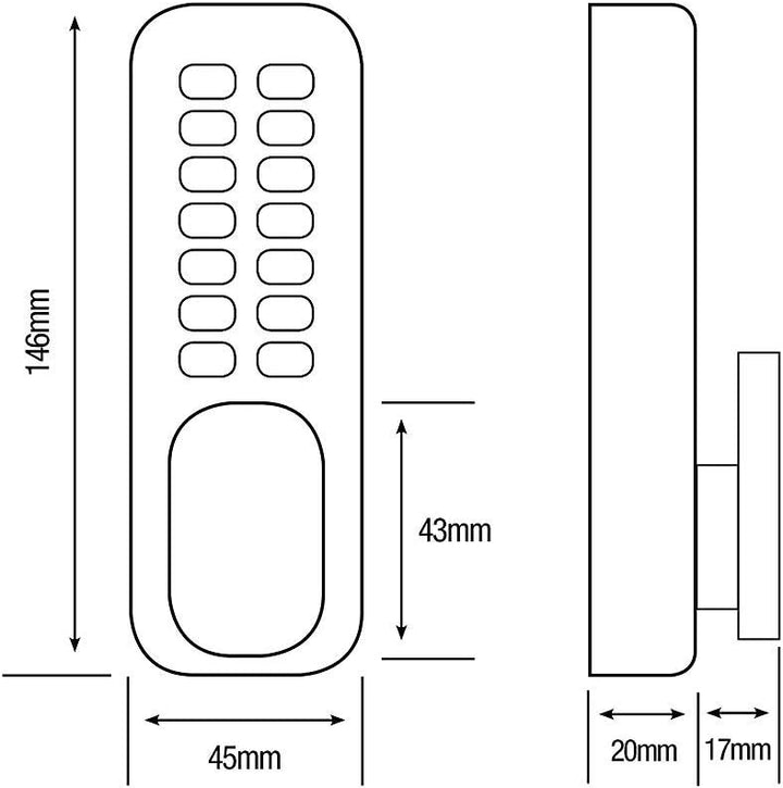 YALE Pdl02sc Push Button Türschloss Chrome Finish Mit Öffnungsklemmfunktion, Mit Öffnungsklemmfunkti
