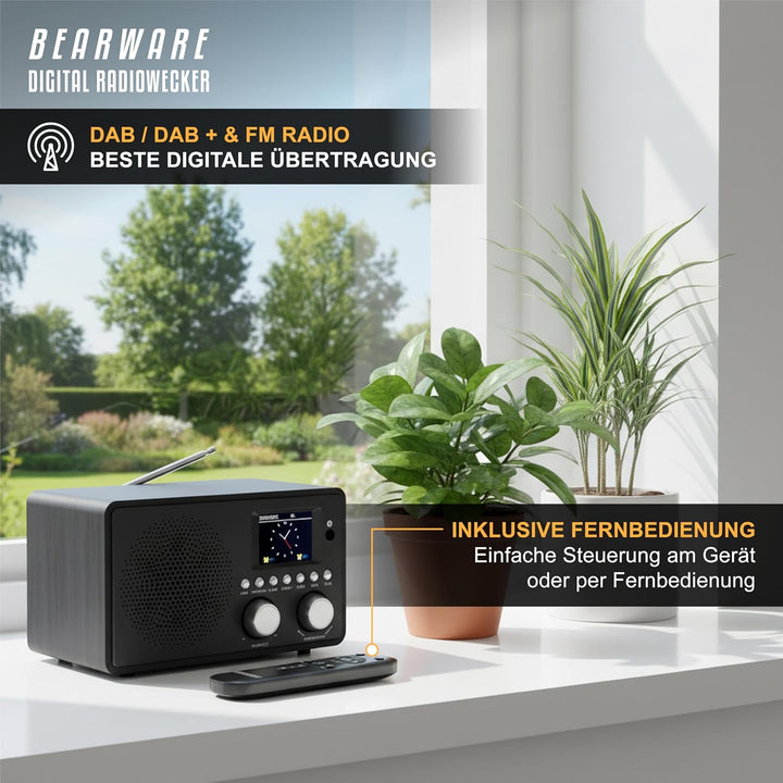 CSL - DAB+ Radio mit TFT Display und Fernbedienung - Bluetooth DAB Plus Radiowecker – DAB DAB+ FM-Ra