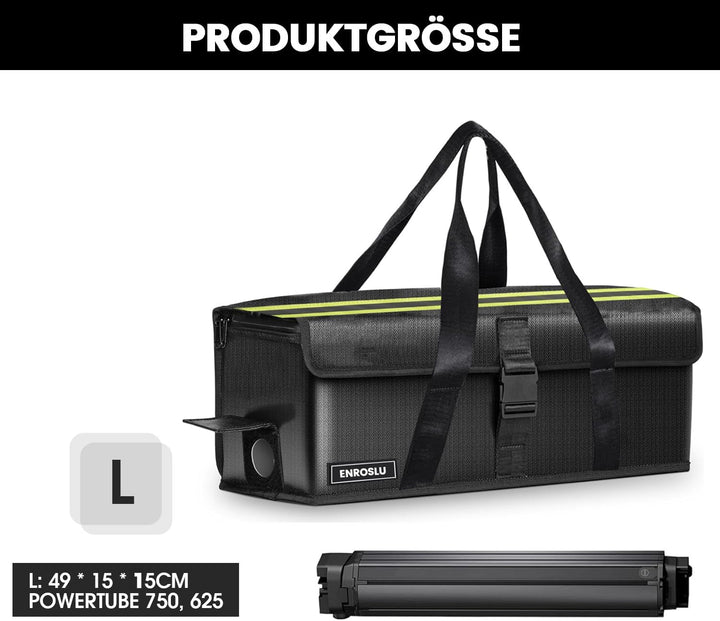 Ebike Akkutasche, 8 Schichten Brandschutz, Feuerfeste Akkutasche bis 2300 °C, Wasserdicht, Explosion