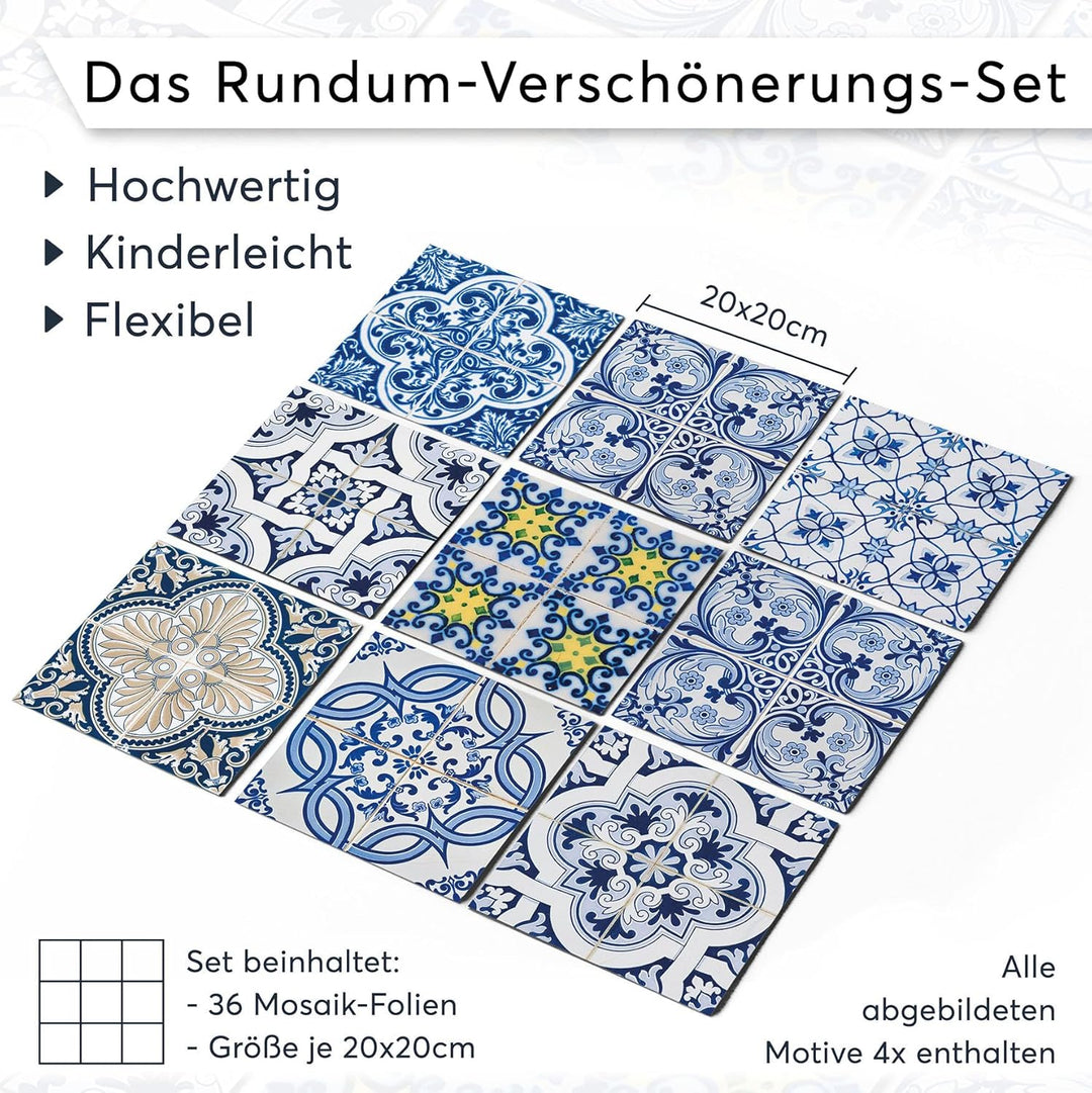 Fliesensticker für - [ Boden Fliesen ] - Aufkleber Folie Sticker für Fliesen Boden - Küche oder Bad