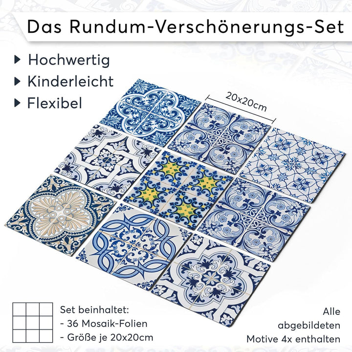 Fliesensticker für - [ Boden Fliesen ] - Aufkleber Folie Sticker für Fliesen Boden - Küche oder Bad