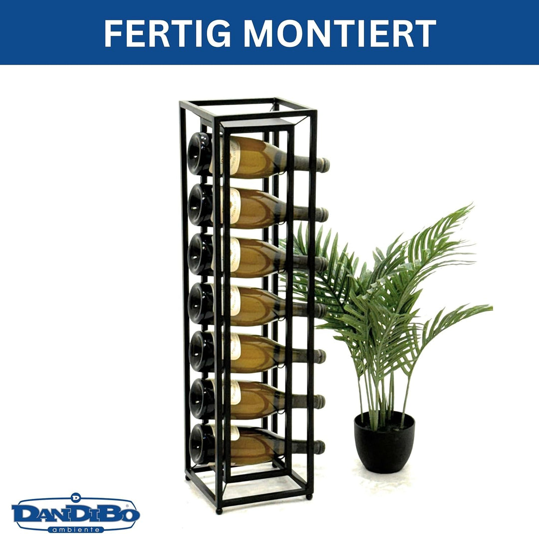 DanDiBo Weinregal Metall Schwarz Stehend Diamant 80 cm 96621 Flaschenregal Weinständer Flaschenhalte