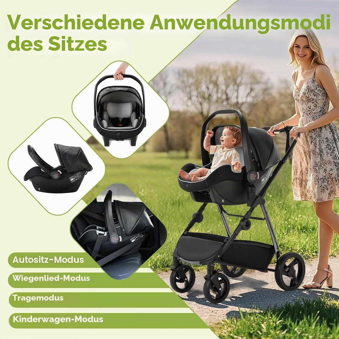 Kinderwagen 3 in 1, Stroller Set ist ein mit einer Hand faltbarer Aluminiumrahmen, Bergsteiger Kinde