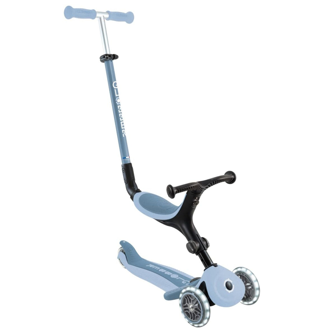 GLOBBER GO-UP Active Lights ECO 3in1 – Tretroller, Dreirad und Laufrad für Kinder – höhenverstellbar