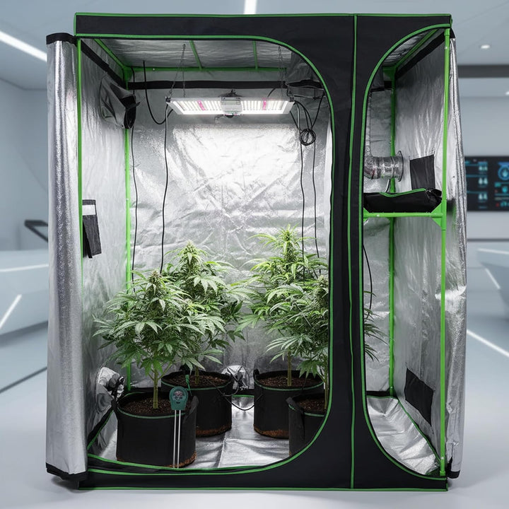Mucola Growzelt 160x120x205 cm Set mit 3-in-1 Messgerät Zuchtzelt für Hydrokulturen zur Pflanzenzuch
