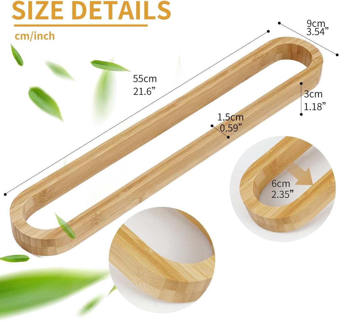 JS Handtuchhalter Bambus Holz Handtuchhalter Ohne Bohren GäStehandtuchhalter Selbstklebend Handtuchs