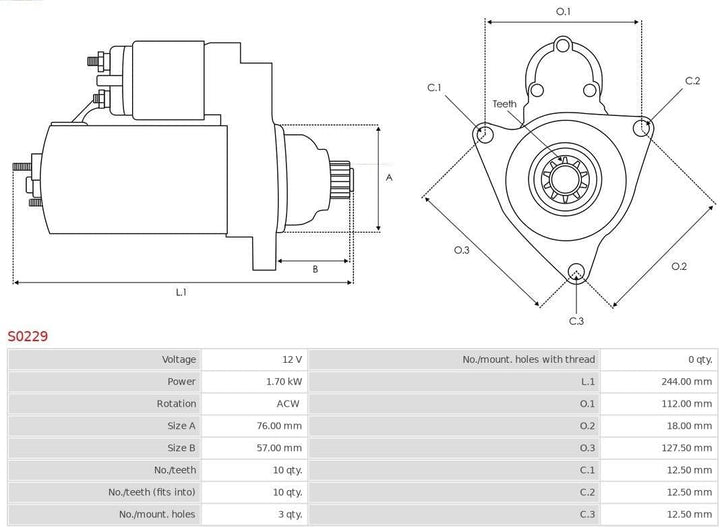 Brand new AS-PL Starter motor - S0229